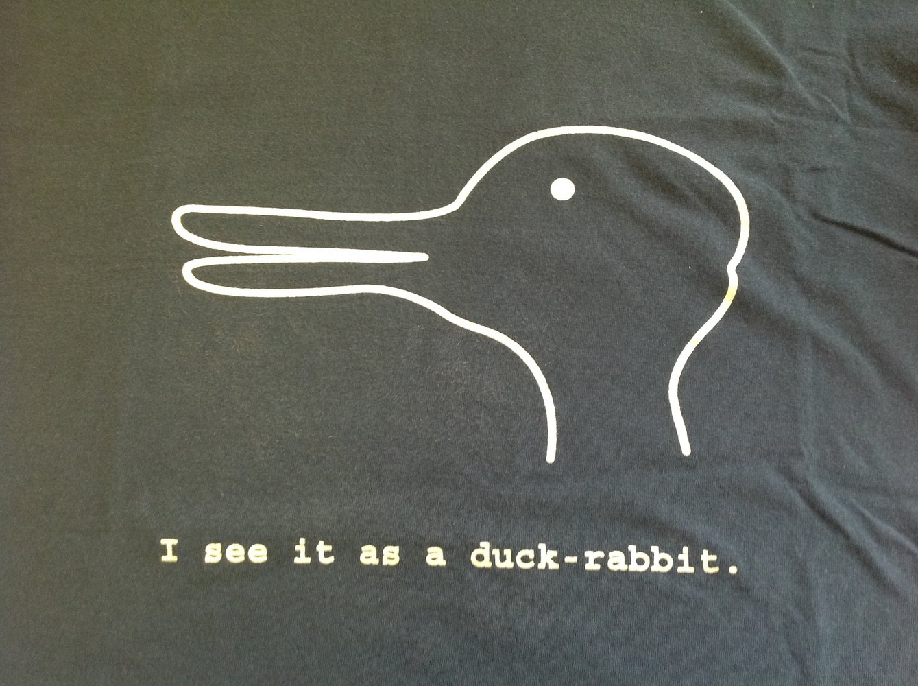 2007 green shirt with white lettering and duck/rabbit picture