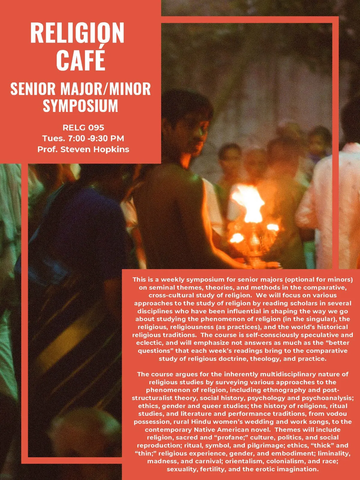 RELG 095. Senior Cafe Symposium course poster Fall 2020