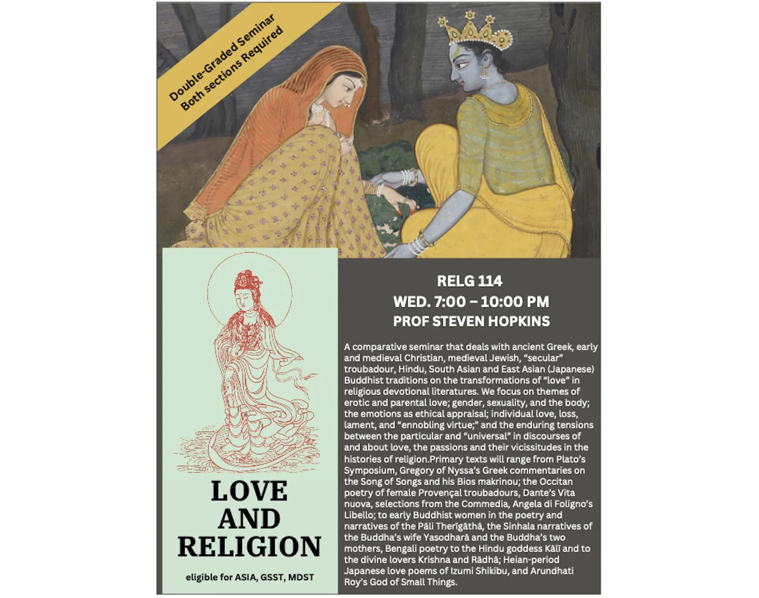 Poster for Religion 114 with course description