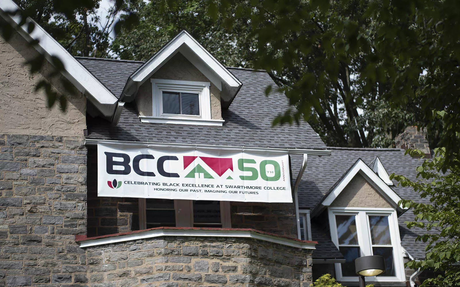 Celebrating Black Excellence sign hangs over Robinson House
