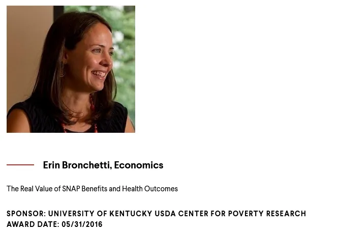 Erin Bronchetti grant information