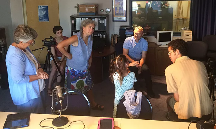 Donna Jo Napoli and team conduct research with a child subject