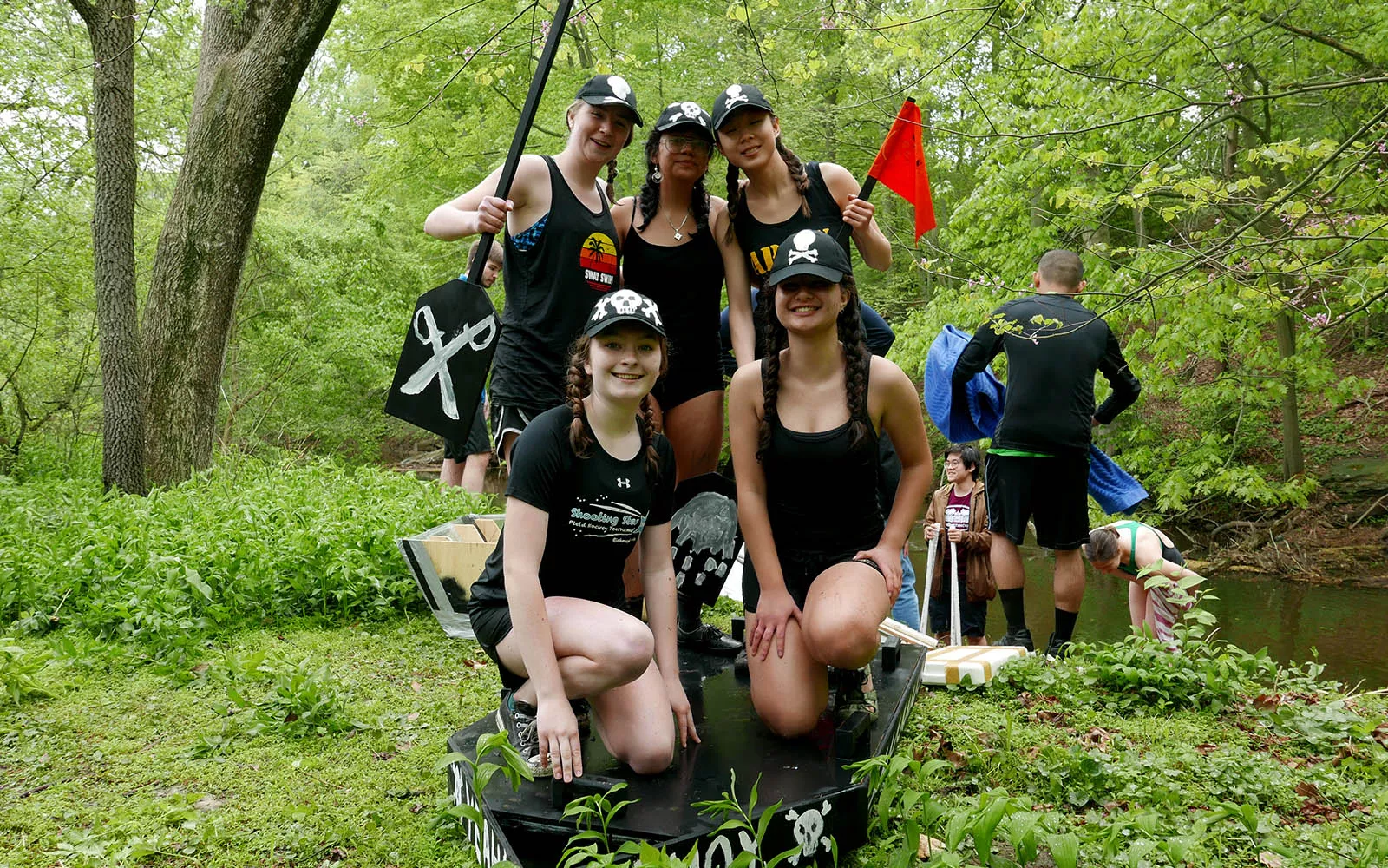 Group of students in the woods