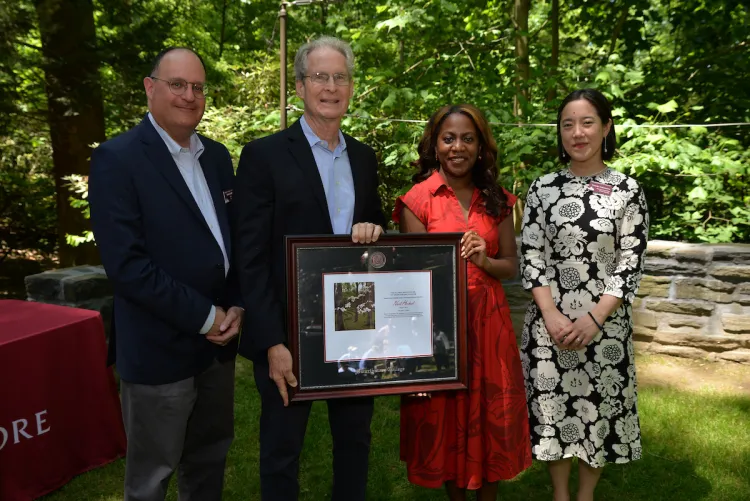 From left: Acting Co-President Rob Goldberg, Neil Heskel ’74, Ayanna Johnson ’09, and Acting Co-President Tomoko Sakomura