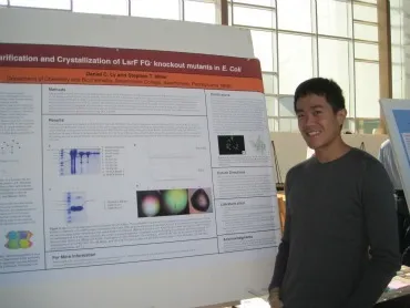 Daniel Ly '12 presents his research at the 2011 Sigma Xi poster session.