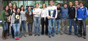 Swarthmore students visiting LyondellBasell labs