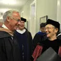 Christopher Niemczewski '74, member of the Board of Managers, and President Chopp