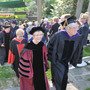 President Chopp and Barbara Mather '65, chair of the Board of Managers