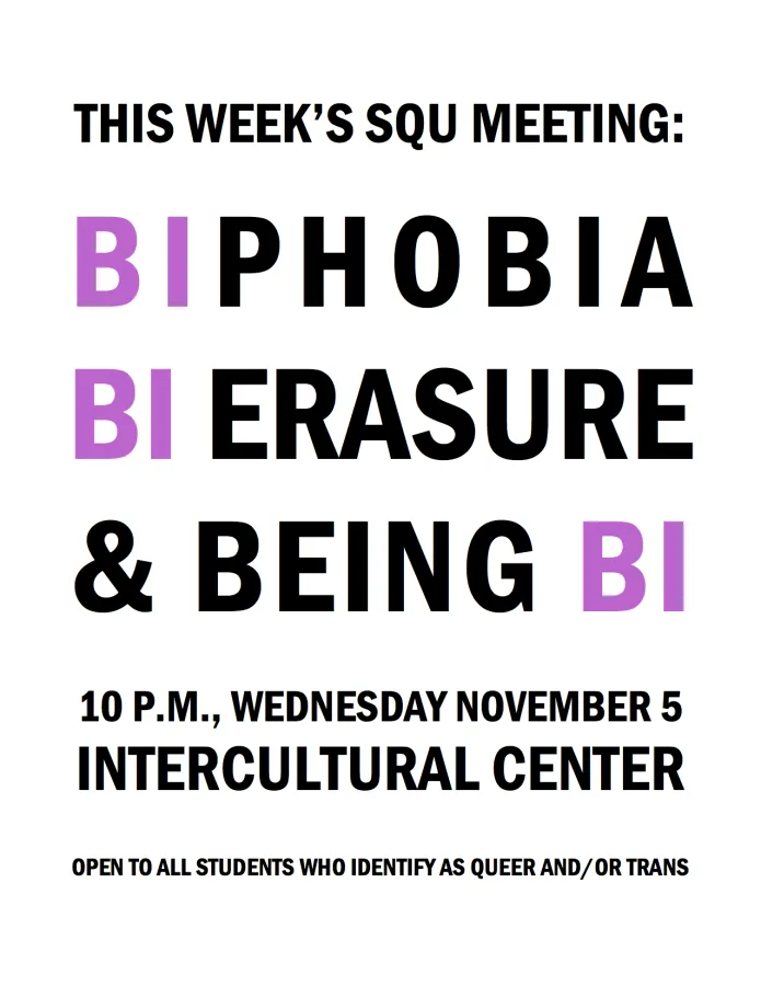 SQU Meeting: Bi-phobia, Bi-erasure, and Being Bi