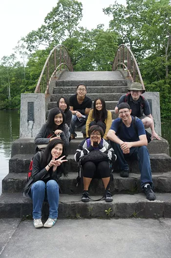 Swarthmore students studying abroad in Japan.