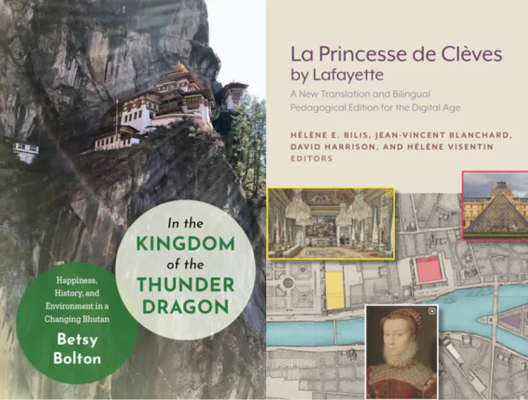 cover images from two faculty Lever Press publications: one by Betsy Bolton, the other a collection edited by JV Blanchard