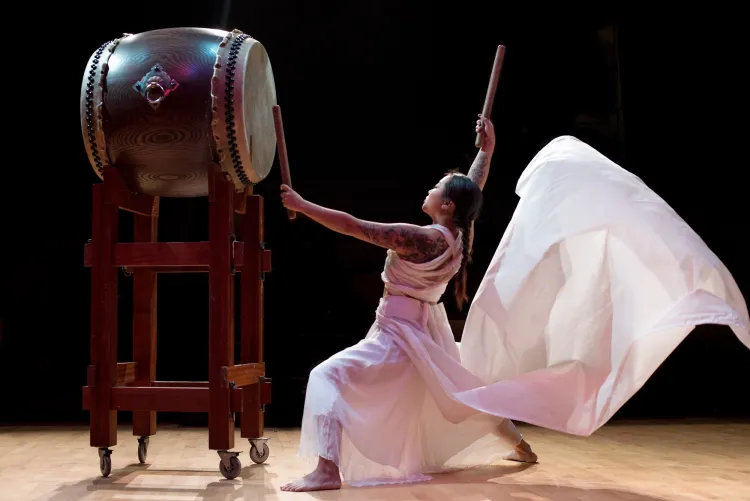 RAW taiko drummer in action