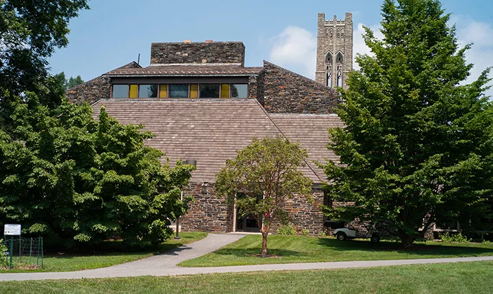 Sharples dining hall in summer