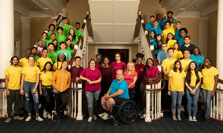 Swarthmore Summer Scholars on stairs in Parrish Hall