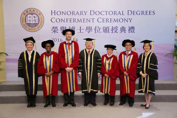 President Valerie Smith with other honorary degree recipients