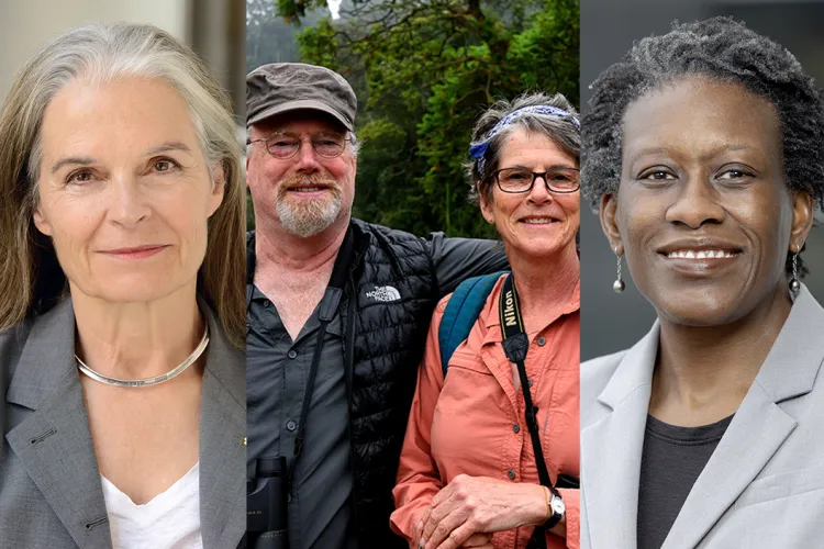 Collage of Marianne McKenna ’72, Bill Weber ’72 and Amy Vedder ’73, and Karama Neal ’93.