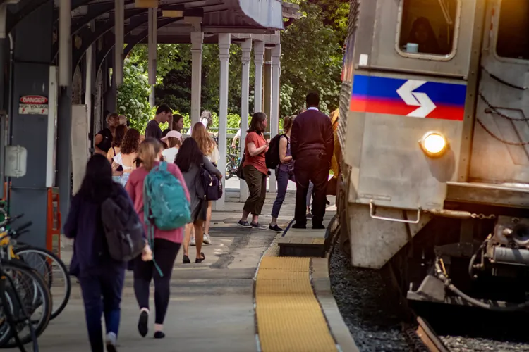 SEPTA train station at swarthmore