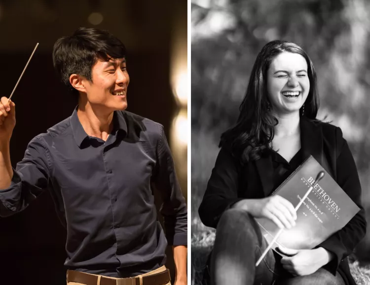 Collage of Andrew Kim and Shira Samuels-Shragg '20