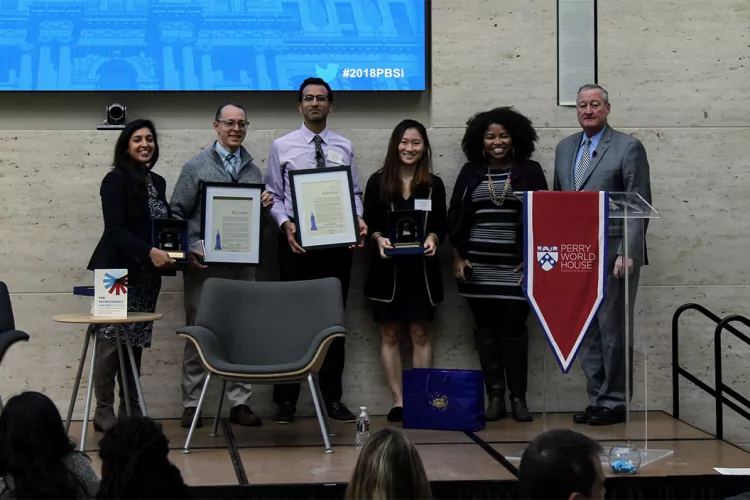Syon Bhanot and other at City Hall with Mayor Jim Kenney