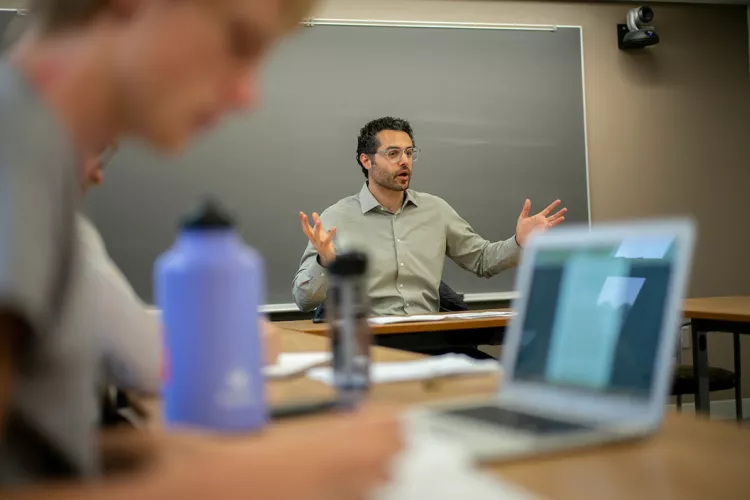 Professor Ahmad Shokr instructs a class