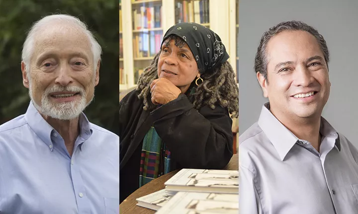 Edgar Cahn '56, Sonia Sanchez, Francisco Valero-Cuevas '88