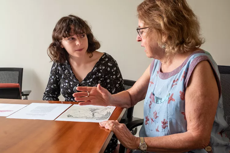 Abigail Diebold '20 and Professor Carol Nackenoff discuss gerrymandering