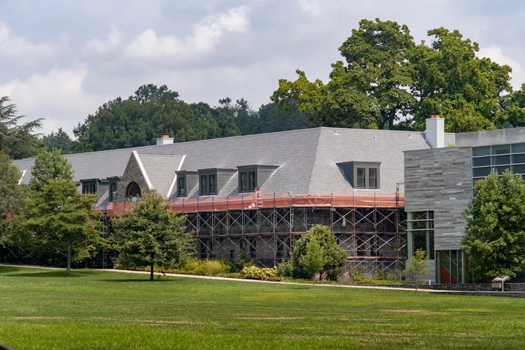 Swarthmore's Mertz Hall under renovation