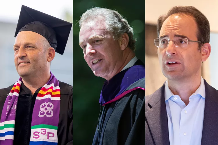 Collage of Josh Green, Chris Van Hollen, and Phil Weiser