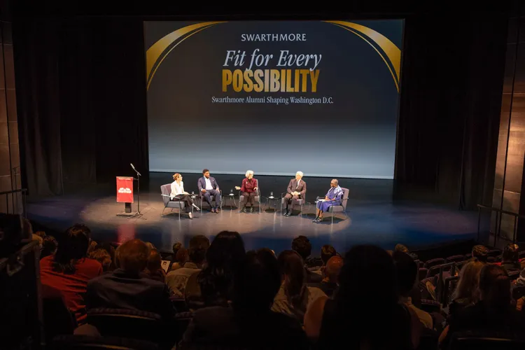 Panel participants on stage at DC event