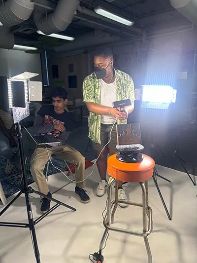 Scanning linoleum block
