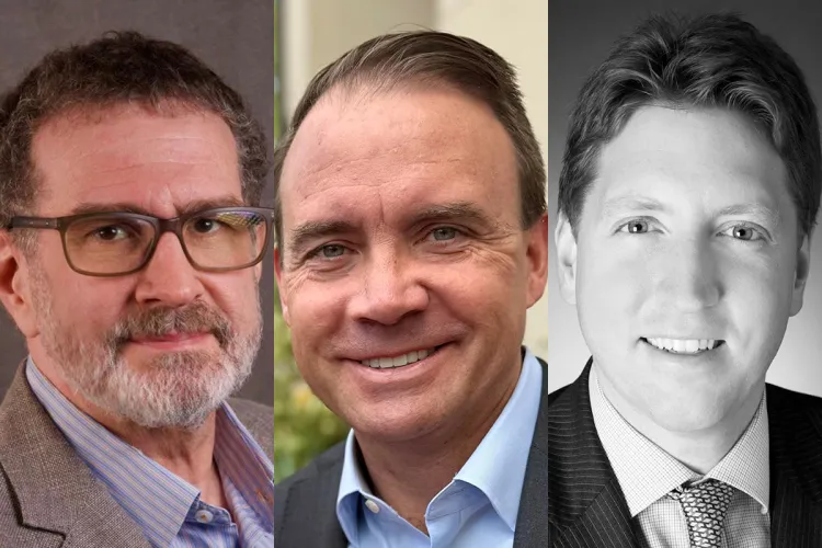 From left: Jeremy Brest ’90, Colin Convey ’97, and Tom Hartnett ’94, P’26.