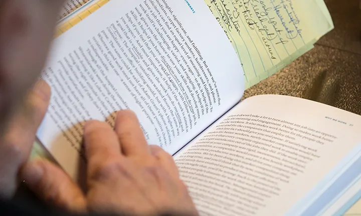 Person reading book