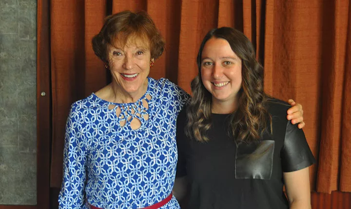 Caro Elise Luhrs '56 with Katie Clark, director of the Center for Innovation and Leadership