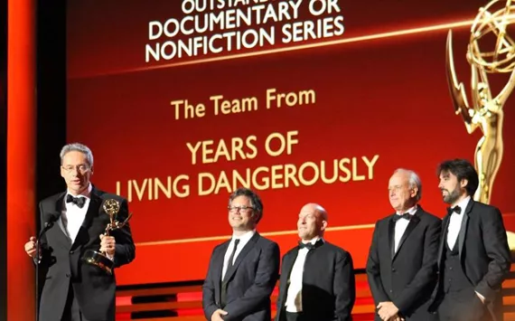 David Gelber '63 with the Emmy Award