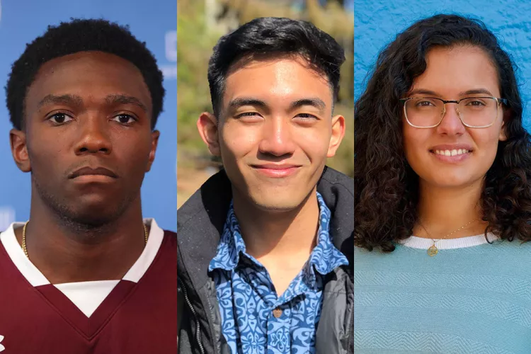 Ayodeji George ’22 (left), Daniel Torres Balauro ’23, and Lamia Makkar '21