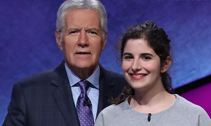 Rebecca Rosenthal '20 and Alex Trebek