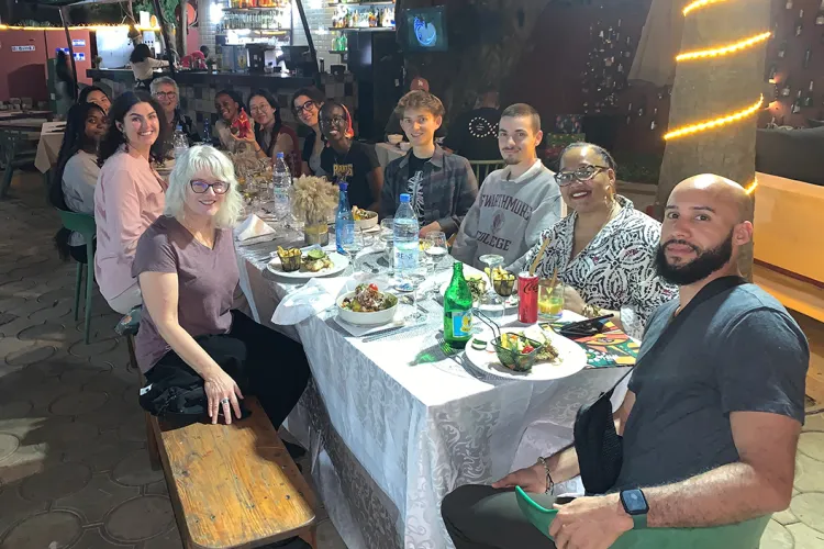 Group dinner of global studies trip participants