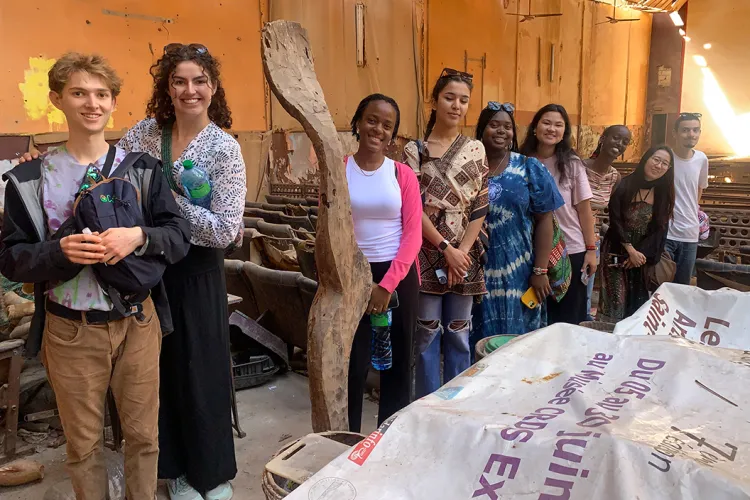 Students pose for picture in global studies trip to Senegal