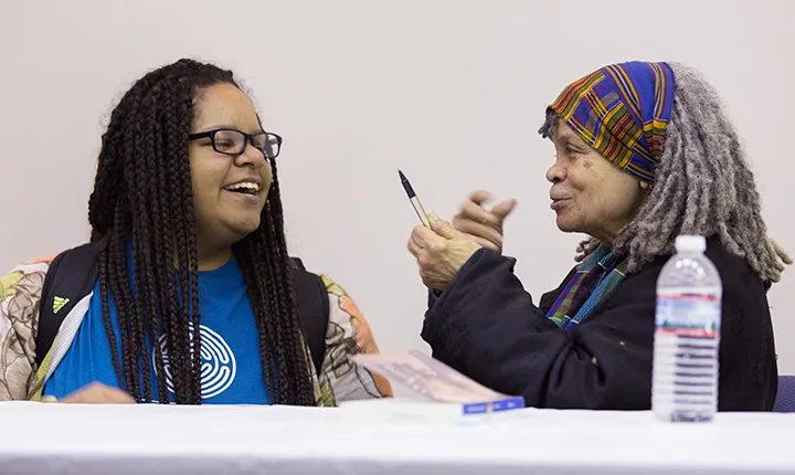 Tiauna Lewis '19 and Sonia Sanchez