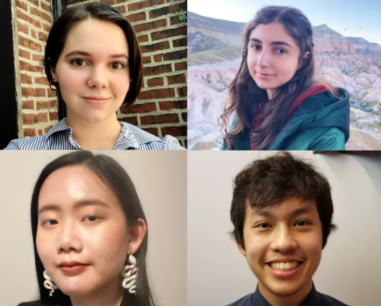 Clockwise from left: Sofia Frumkin ’23, Ipeknaz Icten ’24, Jackie Le ’24, and Shirley Liu ’22