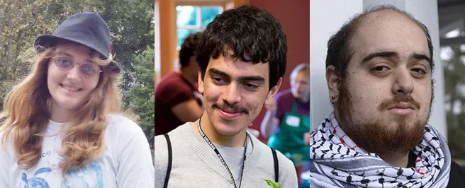 Samantha Gray '17, Mario Sanchez '16, and George Abraham '17