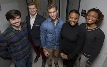 Swat Tank Finalists Christopher Fortunato '14, Ian Anderson '13, Kyle Pierce '14, Chelsea Hicks '14, and Jalisa Roberts '13.