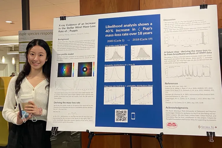 Victoria Wang presents findings at Sigma Xi poster session