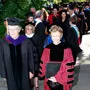 Board Chair Barbara Mather '65 and President Rebecca Chopp lead the procession