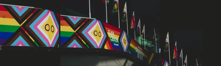 Rainbow marquee above the Siam Center in Bangkok