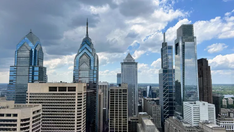 View of Center City Philadelphia from atop City Hall.