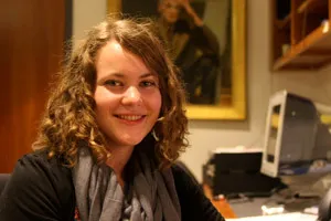 Sierra Eckert in the control room