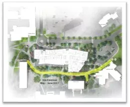 Overhead drawing of construction project