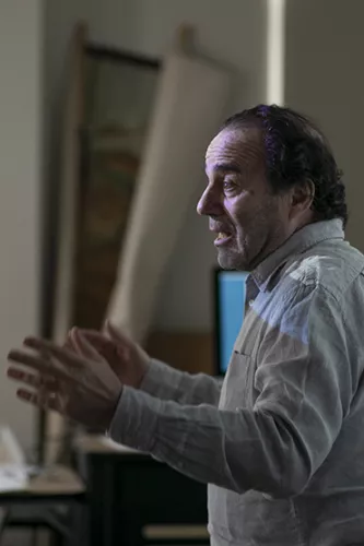 Professor Armus lectures students in his Latin American History.