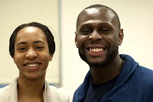 Elena Ruyter '14 and Twan Claiborne ’08.